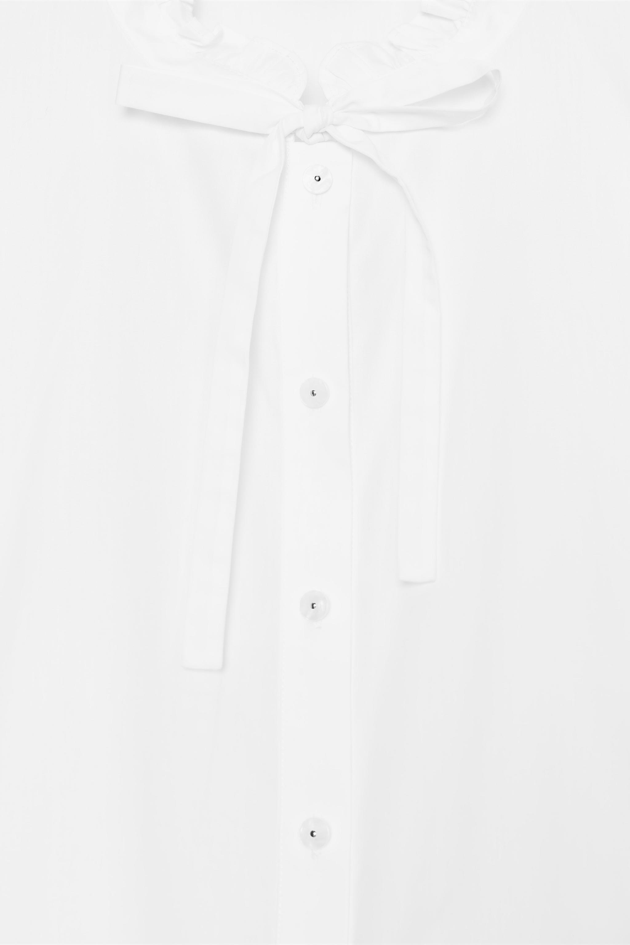 TIED PEPLUM POPLIN SHIRT